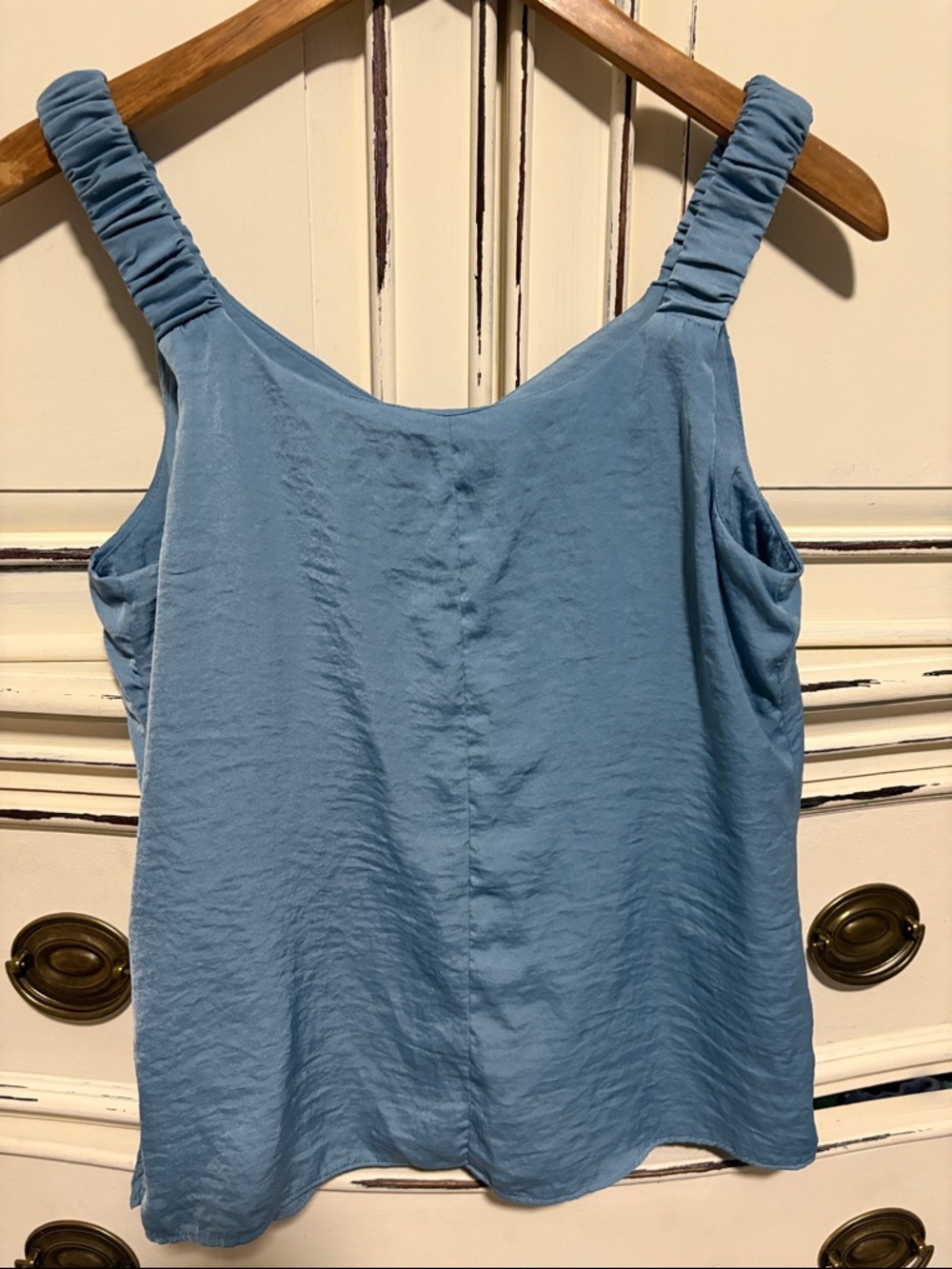 1. State Dusty Blue V-Neck Ruched Strap Camisole - Picture 4 of 4